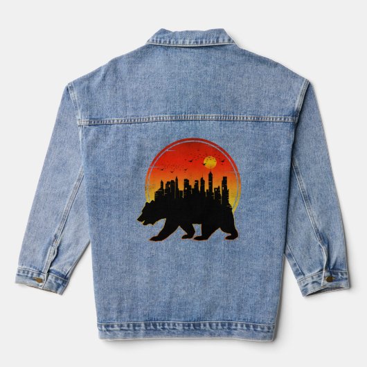 Beer Stad Zonsondergang Denim Jacket (Achterkant)