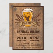 Beer & Stag Graining Trouwfeest Kaart (Voorkant / Achterkant)