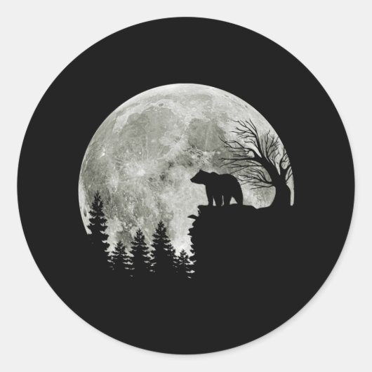 Beer Stand op Mountain Spooky Halloween Moon Ronde Sticker (Voorkant)