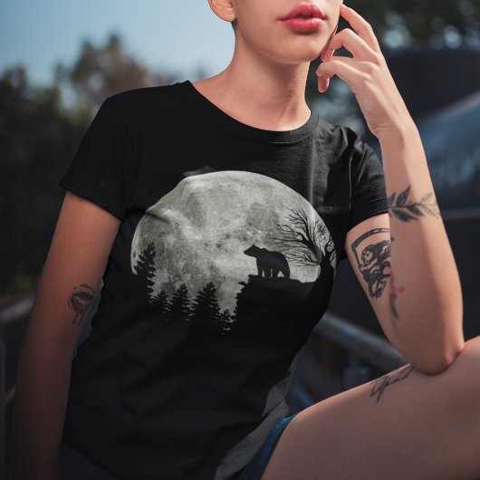 Beer Stand op Mountain Spooky Halloween Moon T-shirt