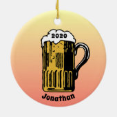 Beer Stein Design Ceramic Ornament (Achterkant)