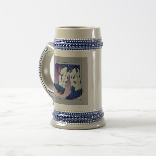 Beer Stein - Elektrische Slide Cowboy Boots Bierpul (Voorkant links)