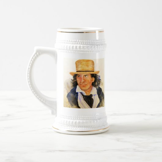 Beer Stein met het Man in het Pet Bierpul (Links)