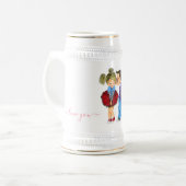 Beer Stein met Romantic Couple - Liefde Bierpul (Voorkant links)