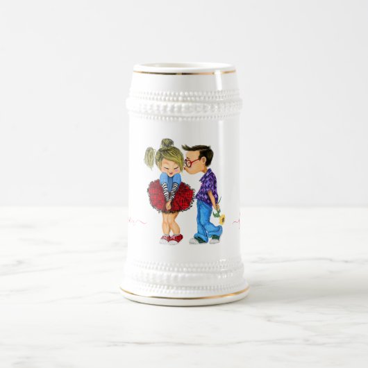 Beer Stein met Romantic Couple - Liefde Bierpul (Center)