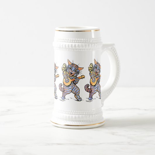 Beer Stein: Musical Cats van Louis Wain Bierpul (Voorkant rechts)