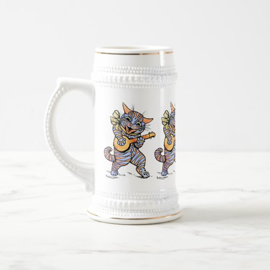 Beer Stein: Musical Cats van Louis Wain Bierpul (Links)