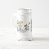 Beer Stein op de kaas (met olijven) Bierpul (Voorkant links)