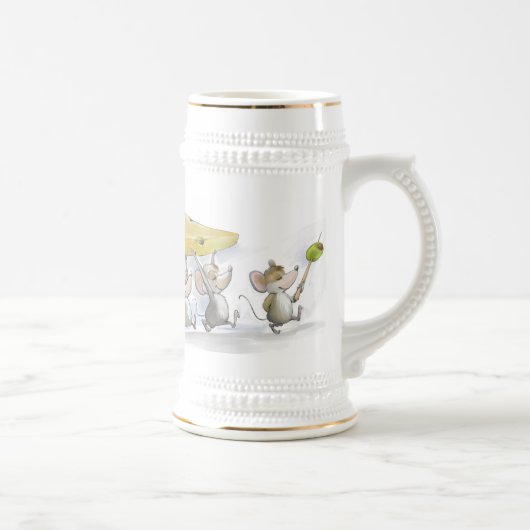 Beer Stein op de kaas (met olijven) Bierpul (Rechts)