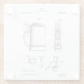 Beer Stein Patent Glazen Onderzetter (Achterkant)