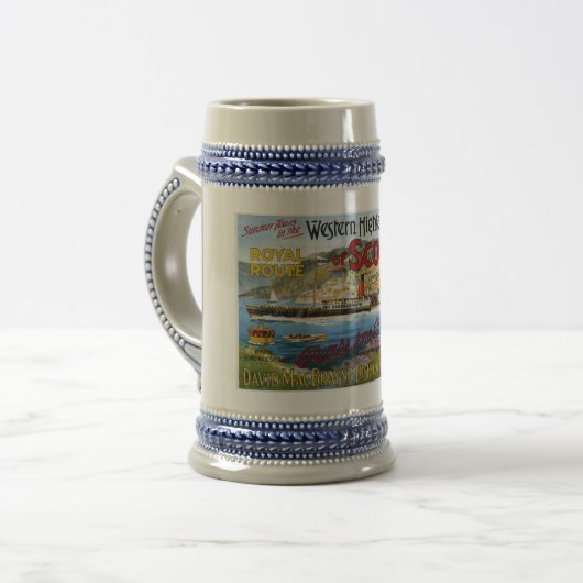 Beer Stein  Scotland Travel Poster 22oz Bierpul (Voorkant links)