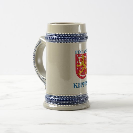 Beer Stein w/Finse Crest Bierpul (Voorkant links)