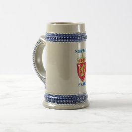 Beer Stein w/ Noorse Crest en SKÅL! Bierpul