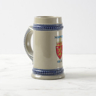 Beer Stein w/ Noorse Crest en SKÅL! Bierpul
