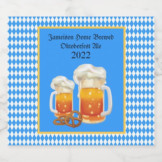 Beer Steins Oktoberfest Home Brew Bier Etiket (Enkel label)