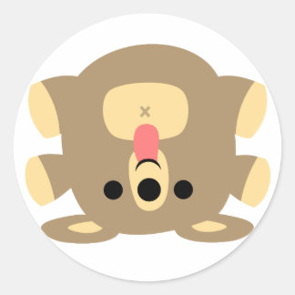 Beer-sticker van Cartoon Ronde Sticker