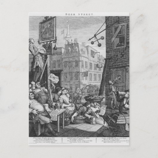 Beer Street, 1751 Briefkaart (Voorkant)