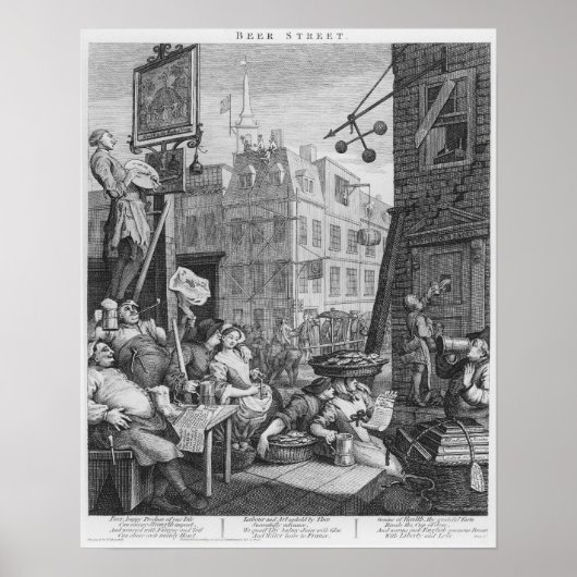 Beer Street, 1751 Poster (Voorkant)