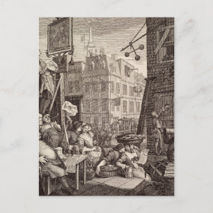Beer Street beroemd gemaakt door William Hogarth Briefkaart