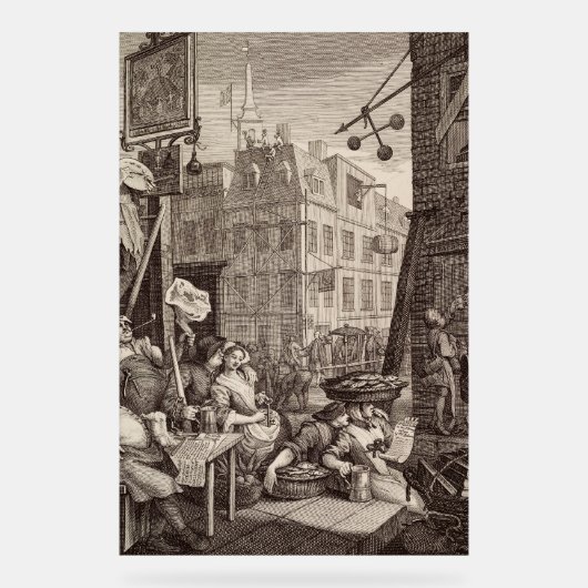 Beer Street van William Hogarth Acryl Bord (Voorkant)