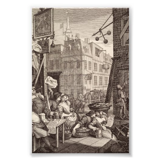 Beer Street van William Hogarth Foto Afdruk (Voorkant)