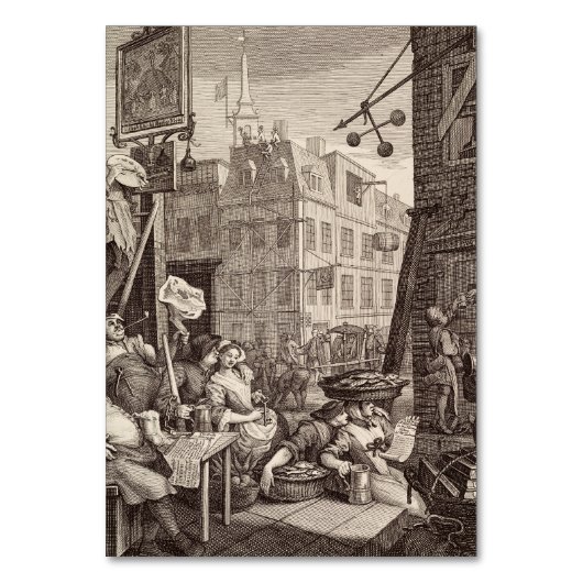 Beer Street van William Hogarth Kaart (Voorkant)