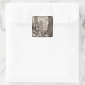 Beer Street van William Hogarth Vierkante Sticker (Tas)