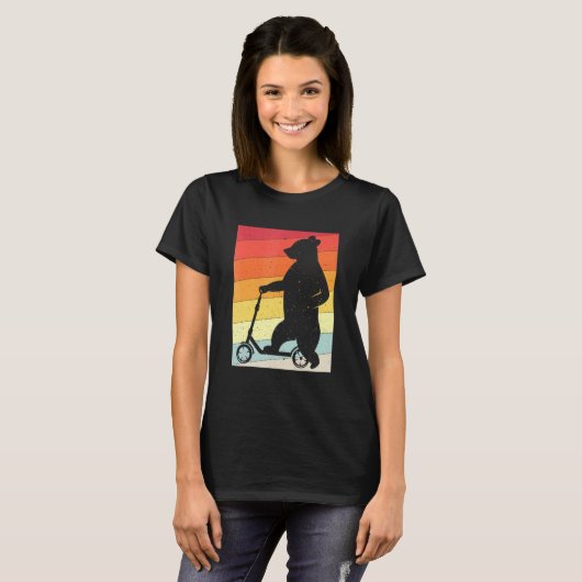 Beer Stunt Kick Scooter Scooter Skater Retro T-shirt (Voorkant volledig)
