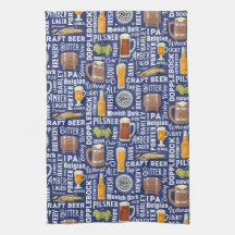 Beer Styles Blue Kitchen Towel