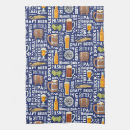 Beer Styles Blue Kitchen Towel Theedoek