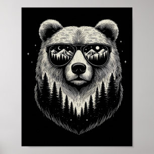 Beer Sungles Natuur Scene Art Design voor vrouwen  Poster