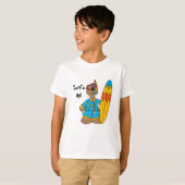 Beer surf omhoog Cartoon T-shirt (Voorkant volledig)
