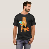 Beer Surfer Surfboard Beach Summer Waves Surf Surf T-shirt (Voorkant volledig)