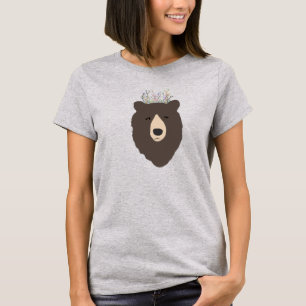 Beer T-shirt met bloemkroon