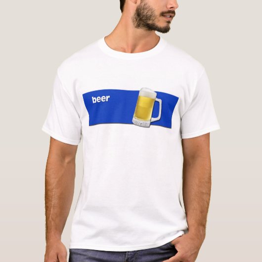 BEER T-shirt met tekst en bier mok grafisch (Voorkant)