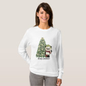 Beer-T-shirt voor kerstmis Panda T-shirt (Voorkant volledig)