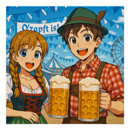 Beer tasting during Oktoberfest in Munich, Germany Perfect Poster