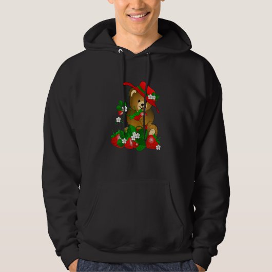 Beer Teddy Bear Aardbeien Aardbei Hoodie (Voorkant)