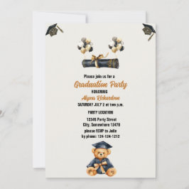 beer teddy en petten Graduation Party Kaart