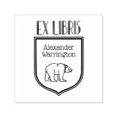 Beer Tekening Art Deco Crest Ex Libris Boeknaam Zelfinktende Stempel (Design)