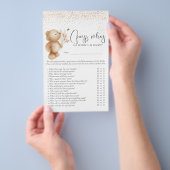 Beer & The Bee 'Raad Wie' Baby Shower Spel Flyer (Hand)