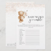 Beer & The Bee 'Woordpuzzel' Baby Shower Spel (Voorkant / Achterkant)