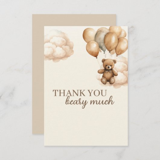 Beer thema Baby shower dank u kaart (Voorkant / Achterkant)