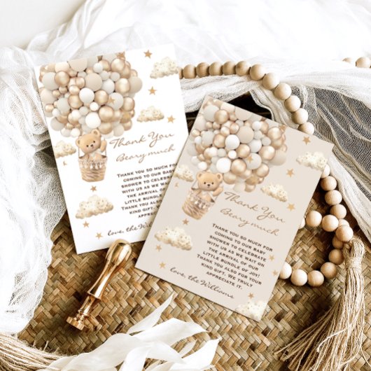 Beer Thema Barly Wait Gold Baby shower Bedankkaart