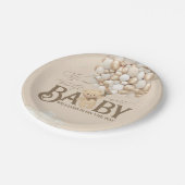 Beer thema genderneutraal Baby shower Papieren Bordje (Gekanteld)