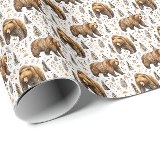 Beer Thema Gift Wrap Wildlife Animals Cadeaupapier (Rol Hoek)