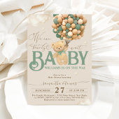 Beer thema groene ballon Baby shower Kaart