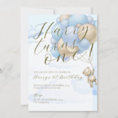 Beer Thema Kinder 1e Verjaardagsuitnodiging Kaart (Voorkant)