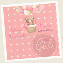 Beer Thema Roze Perzik Heet Luchtballon Baby Showe