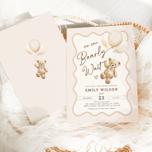 Beer Thema We kunnen nauwelijks wachten Baby showe Kaart